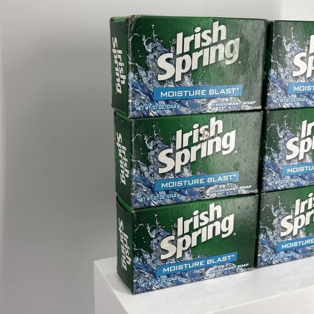 Irish Spring Moisture Blast Bar Deodorant Soap 6 Bars Old Version No Flax Seed